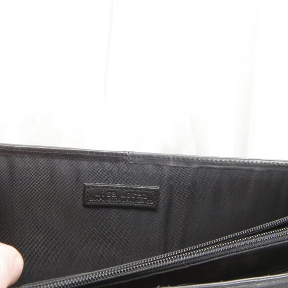 Brief case, black faux leather, gold clasp, Lisa Loren, beautiful,  versatile - Picture 6 of 6